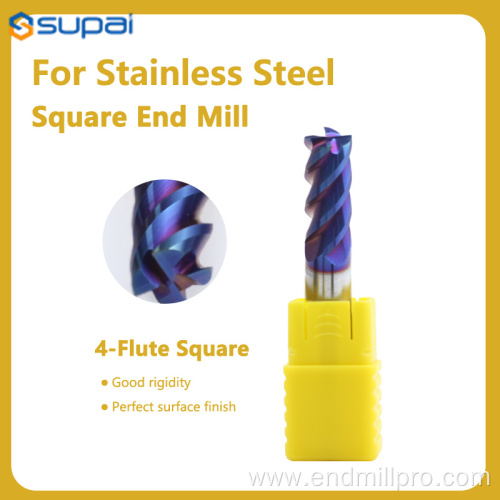 Square End Mill Cutting Tool For Stainless Steel